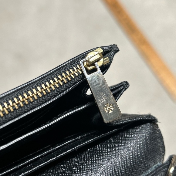 Tory Burch Purse Bag Crossbody Black Robinson Leather Wallet Vintage NO CHAIN** - Picture 9 of 11